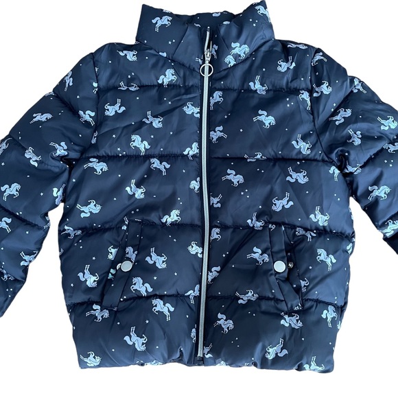 Girls Unicorn  H&M Winter Jacket Size 6-7yrs - Picture 1 of 8